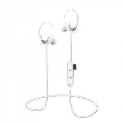 Hook Over the Ear Bluetooth Headset Earbud with MicroSD Music Slot MST7 (White)